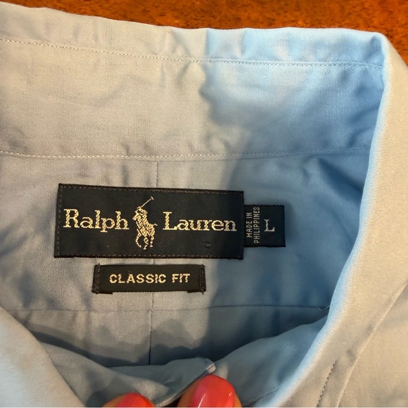 Ralph Lauren Light Blue Casual Button-Down Shirt Classic fit size large - Picture 3 of 8